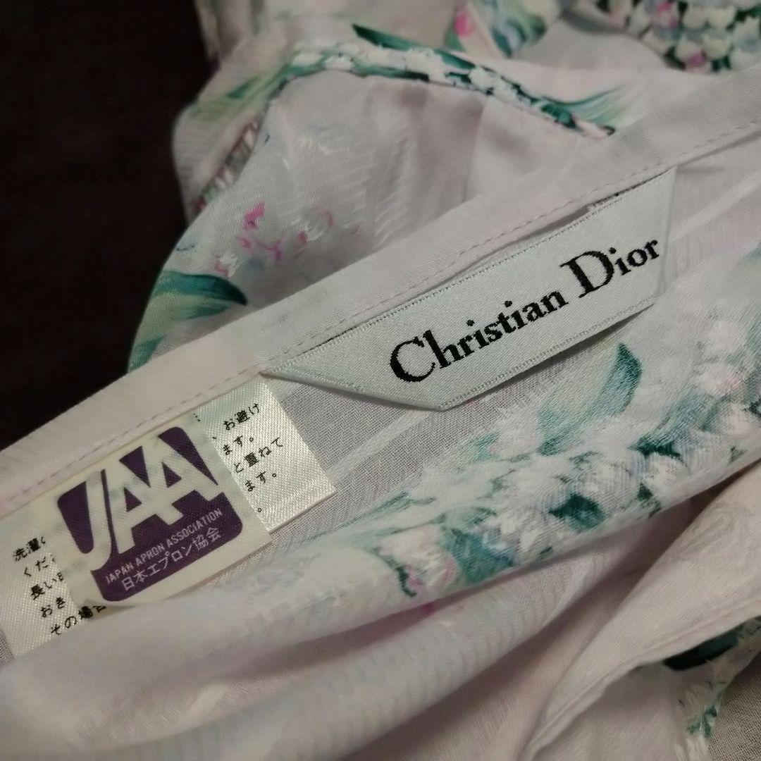 【新品】クリスチャンディオール 花柄 エプロン すずらん ポケット ピンク