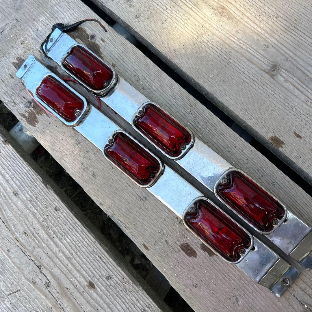 車幅灯　デコトラ　2個セット　黄色ガラス付き　LED球付き