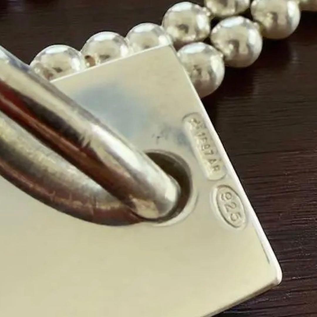 《極美品》グッチ ネックレス ダブルボール チェーン プレート シルバー 925