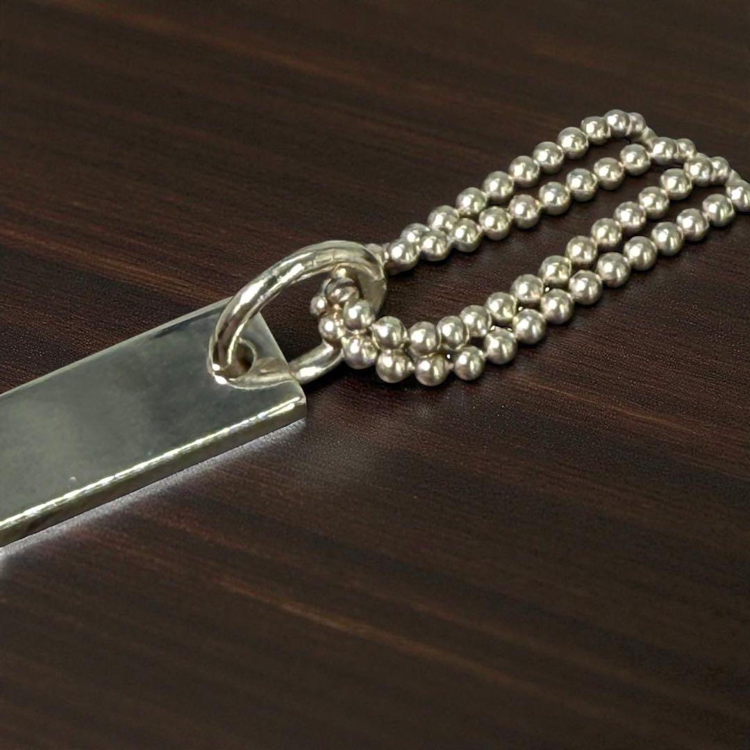 《極美品》グッチ ネックレス ダブルボール チェーン プレート シルバー 925