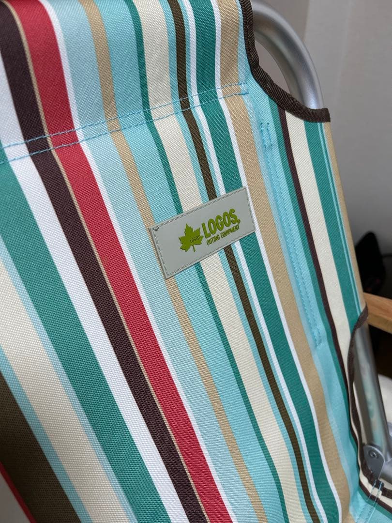 LOGOS ストライプ 二人掛けアウトドアベンチ