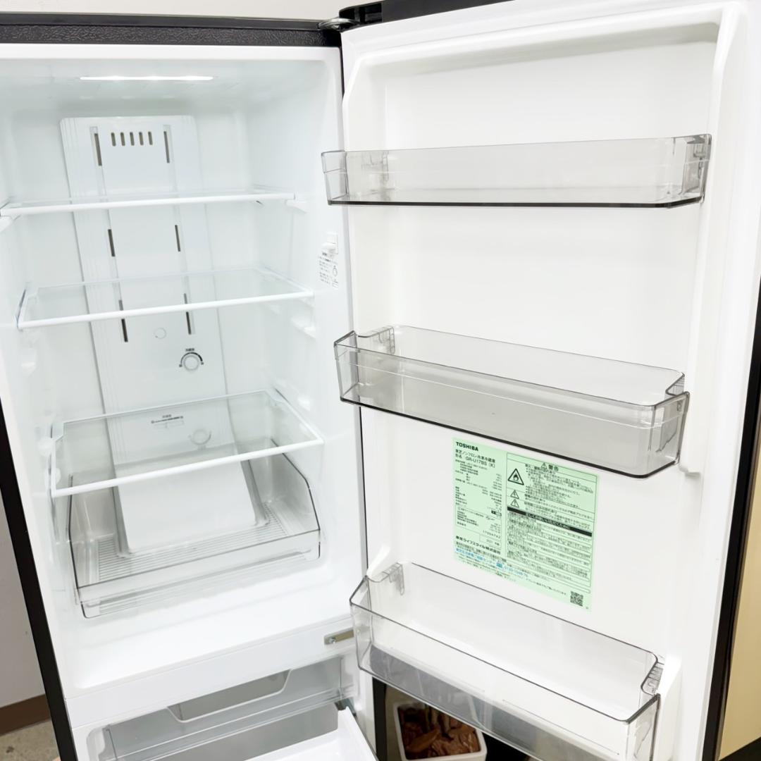 東芝 冷蔵庫 小型 一人暮らし 2ドア 170L 2023年製 3ヵ月保証付