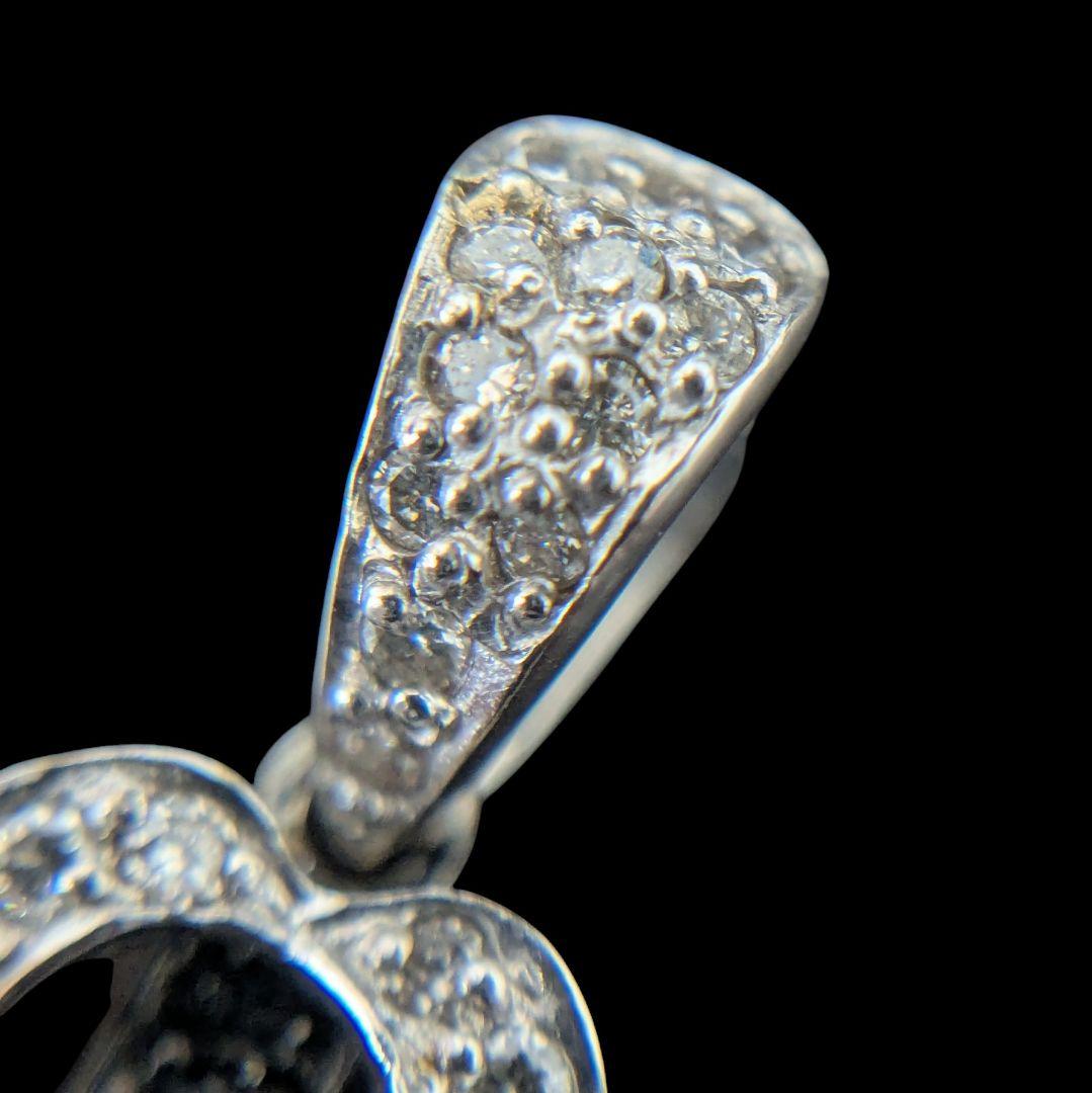 K18WG クロスペンダントトップ ブラックダイヤ 6.5g