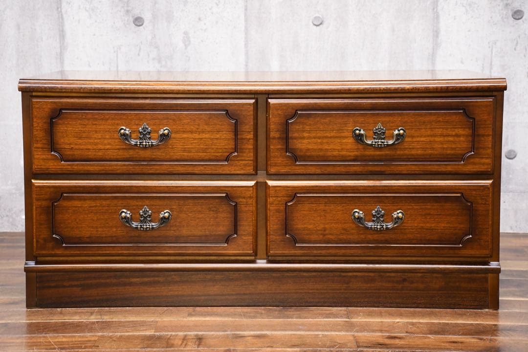 EGI64 カリモク コロニアル 2段 ローチェスト 整理タンス 引き出し