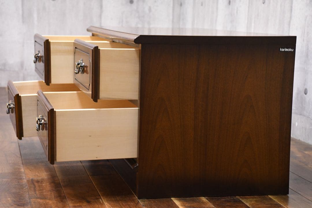EGI64 カリモク コロニアル 2段 ローチェスト 整理タンス 引き出し