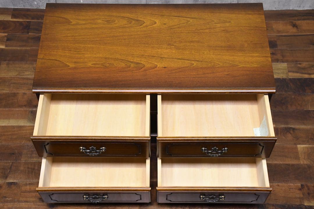 EGI64 カリモク コロニアル 2段 ローチェスト 整理タンス 引き出し