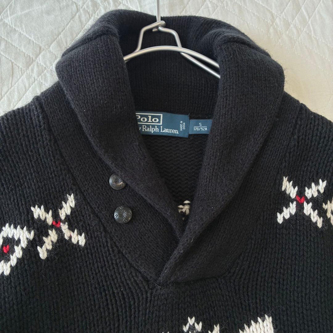 ポロラルフローレン ノルディック カシミヤ混 ニット ブラック