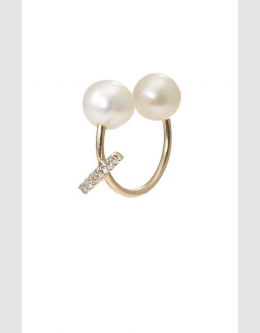 ナチュラリ ジュエリ K10 ダイヤバー イヤーカフ　　ゴールド