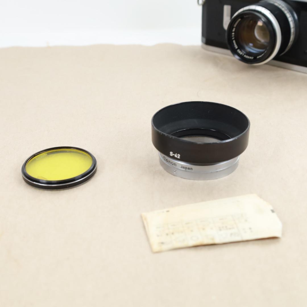 Canon P型 + 50mm F1.8 専用ケース　レンズフィルター・フード付