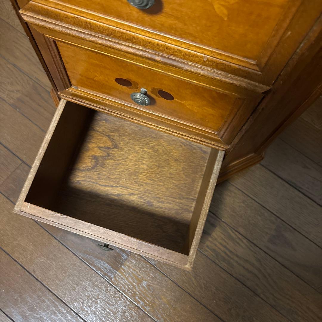 【良品】アンティーク 象嵌 六角 ４段チェスト