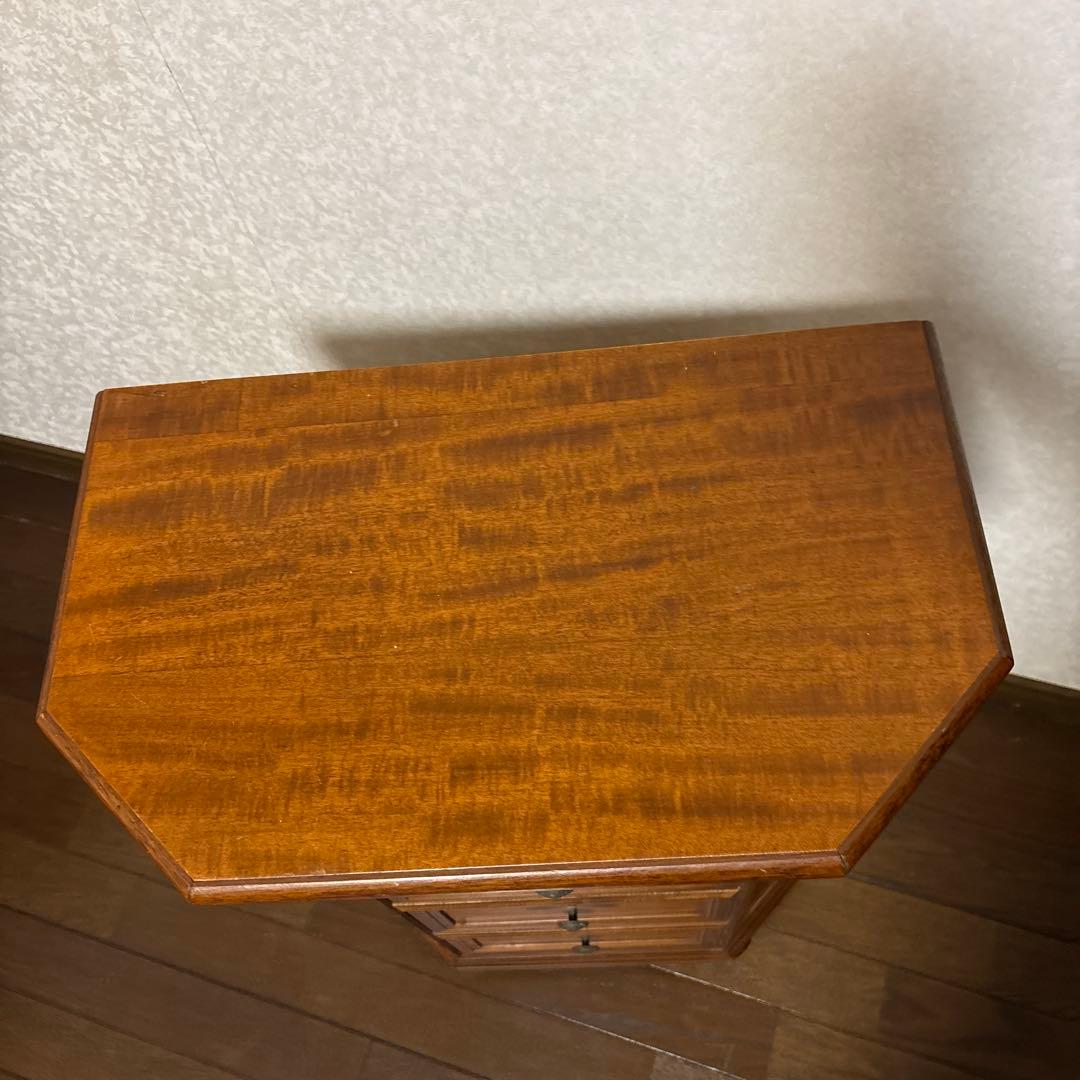 【良品】アンティーク 象嵌 六角 ４段チェスト