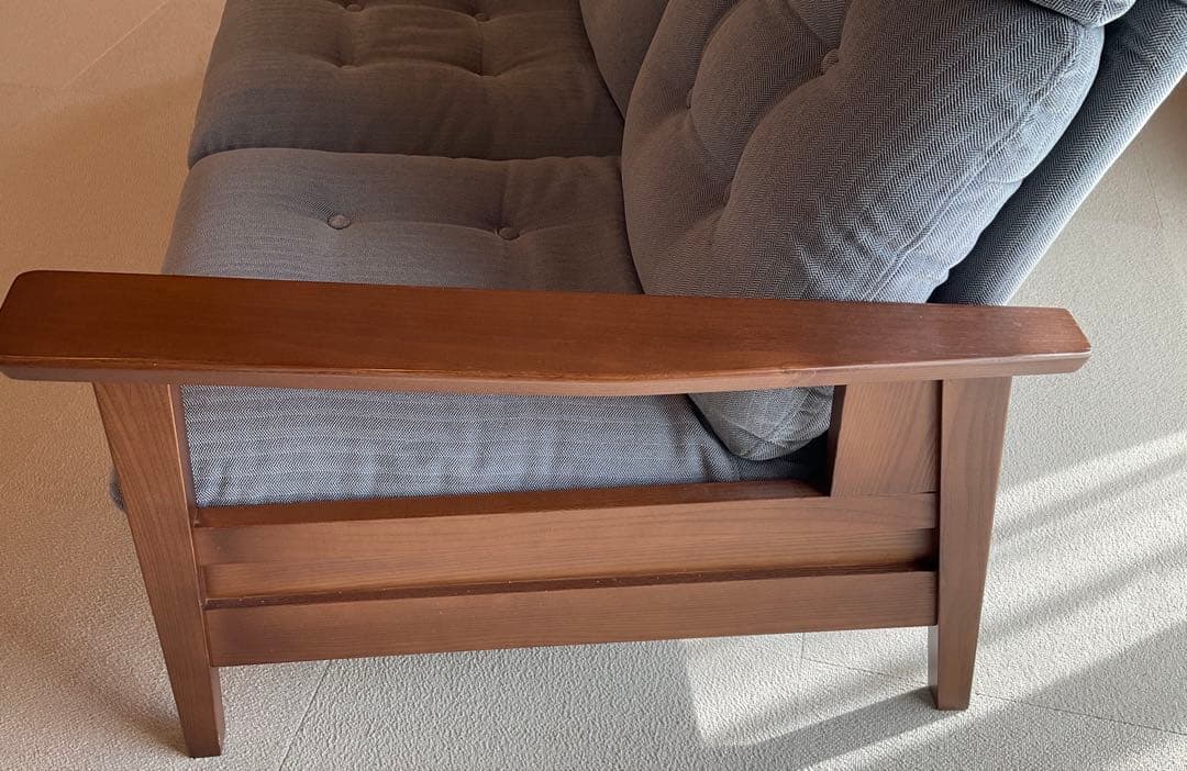 美品　グレー 3人掛け　リクライニングソファ