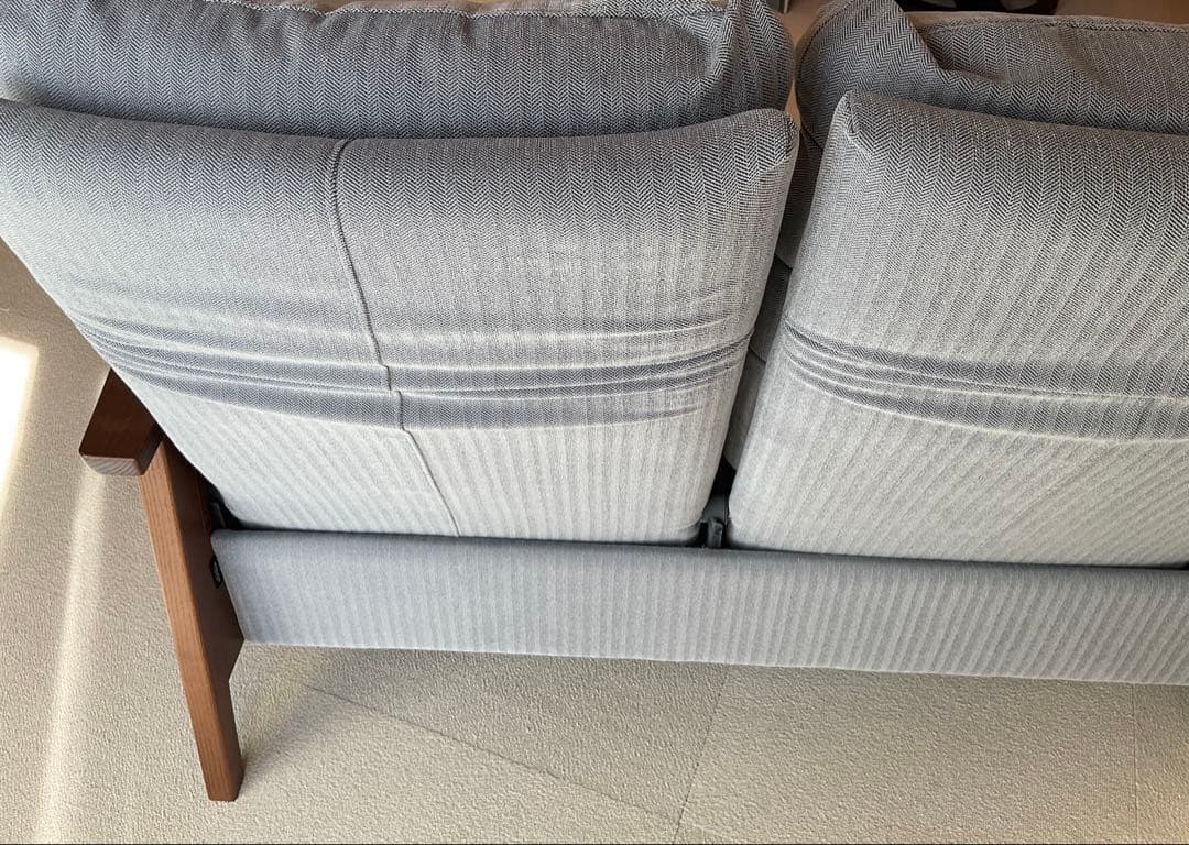 美品　グレー 3人掛け　リクライニングソファ