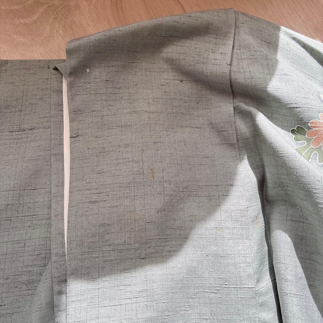 訪問着　フルセット　着物　正絹　紬　四季草花　風情　N1