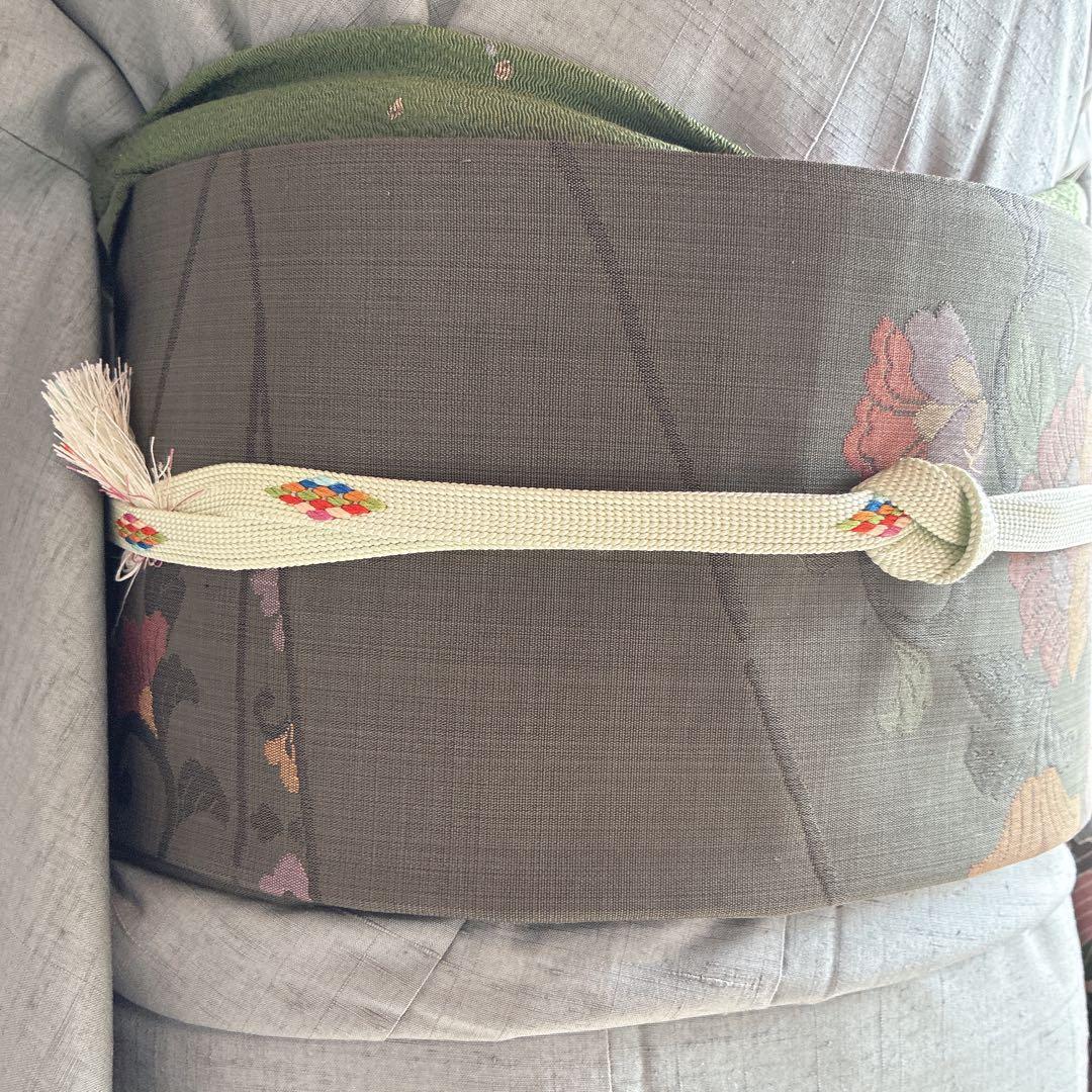 訪問着　フルセット　着物　正絹　紬　四季草花　風情　N1