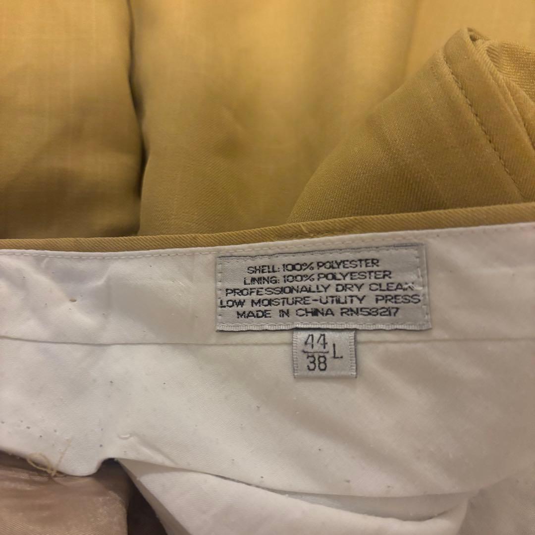 STACY ADAMS 2タック ワイドスラックス USA古着 マスタード