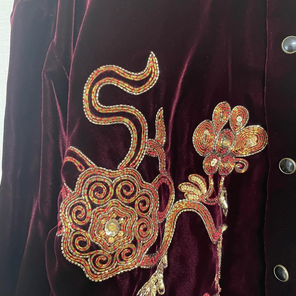 サンローラン ヴァカレロ期 レーヨン×キュプラ ベロア ジャケット