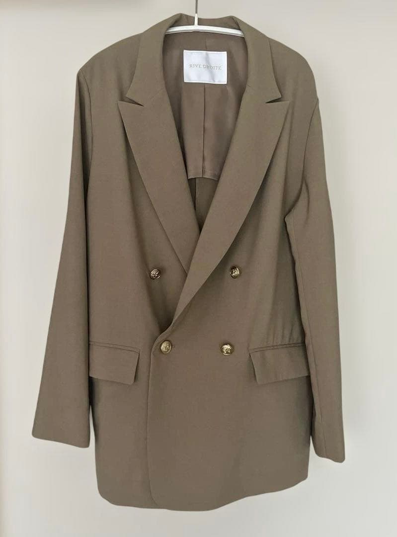 【値下】RIVE DROITE ライトピークドラペルジャケット　ベージュ