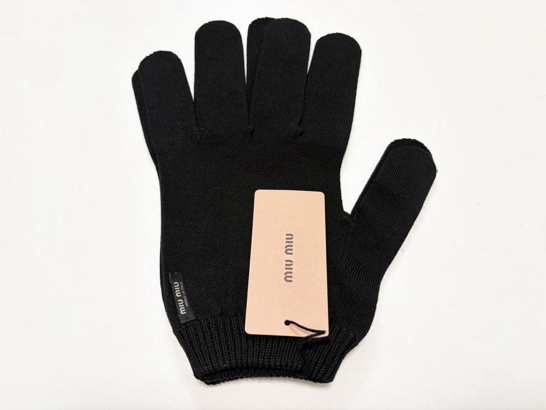 miumiu ミュウミュウ　手袋　黒　綿　 グローブ ブラック