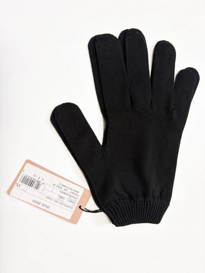 miumiu ミュウミュウ　手袋　黒　綿　 グローブ ブラック