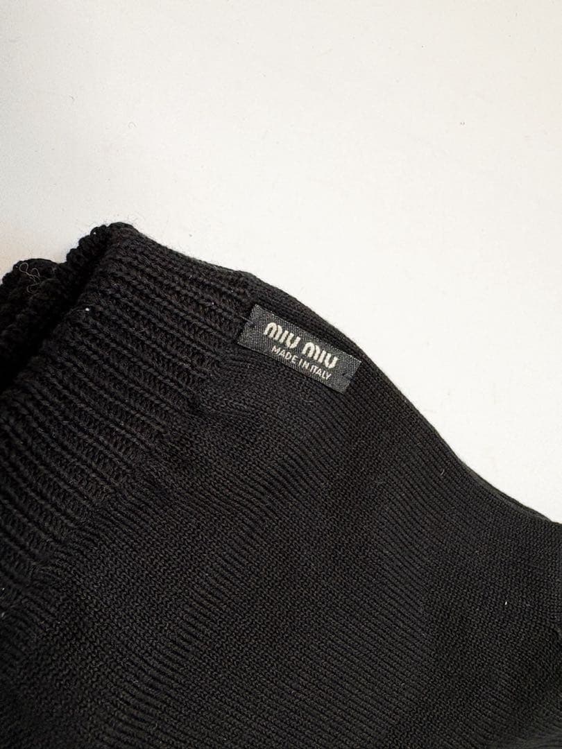 miumiu ミュウミュウ　手袋　黒　綿　 グローブ ブラック