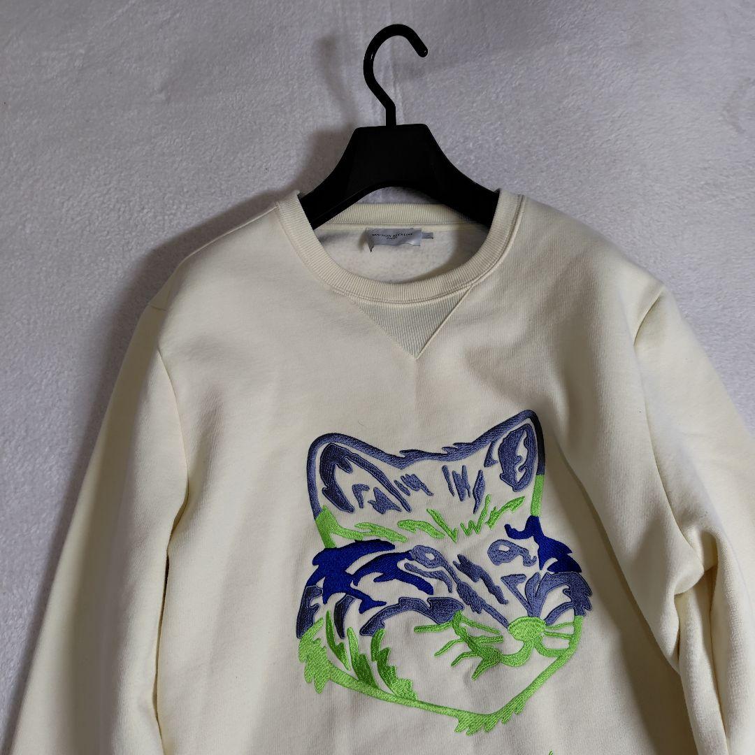 極美品　現行　XL　メゾンキツネ　ビッグロゴ　刺繍　スウェット　ビッグシルエット