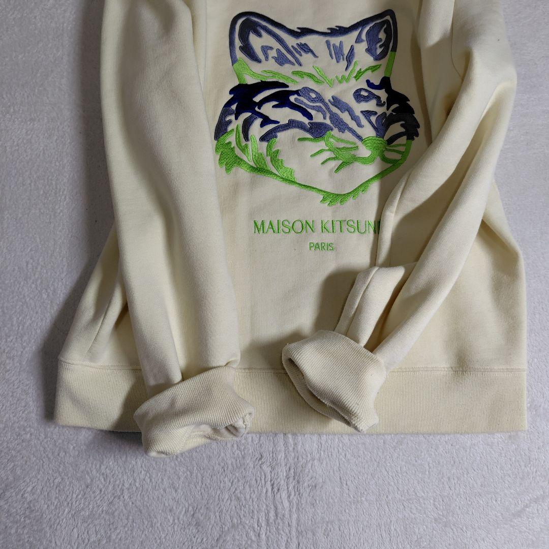 極美品　現行　XL　メゾンキツネ　ビッグロゴ　刺繍　スウェット　ビッグシルエット
