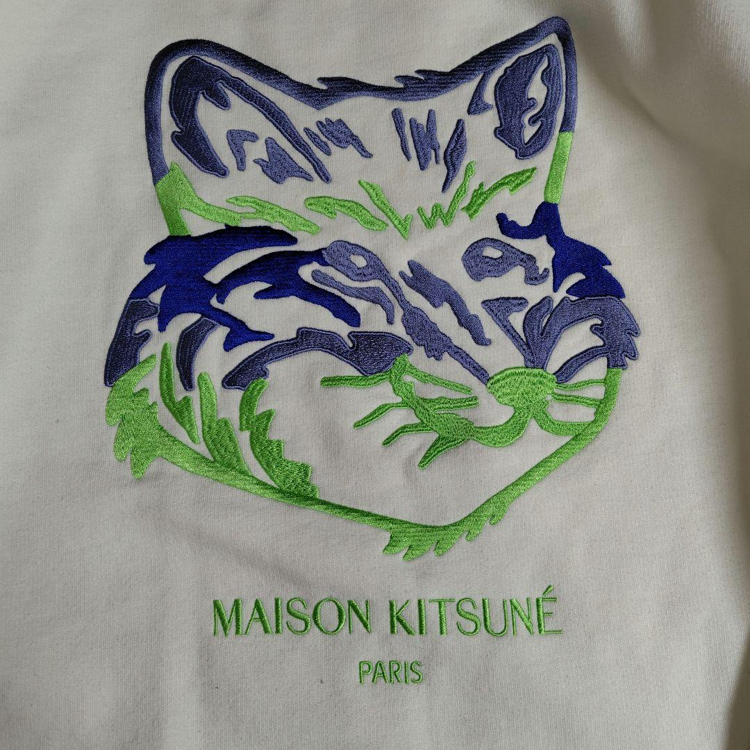 極美品　現行　XL　メゾンキツネ　ビッグロゴ　刺繍　スウェット　ビッグシルエット