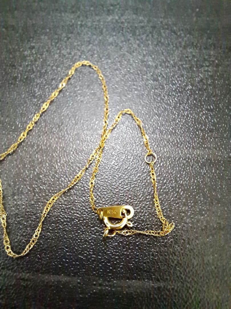 K14 アクアマリンネックレス　ゴールド