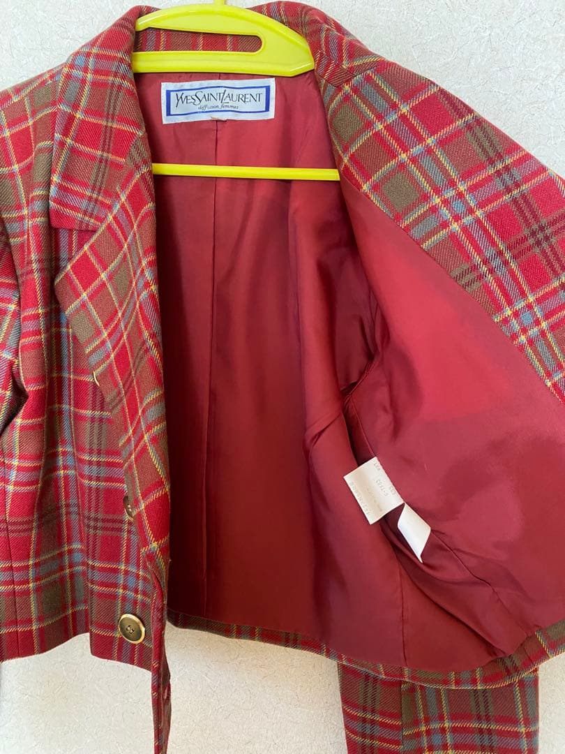 Yves Saint Laurent チェック柄ジャケット S
