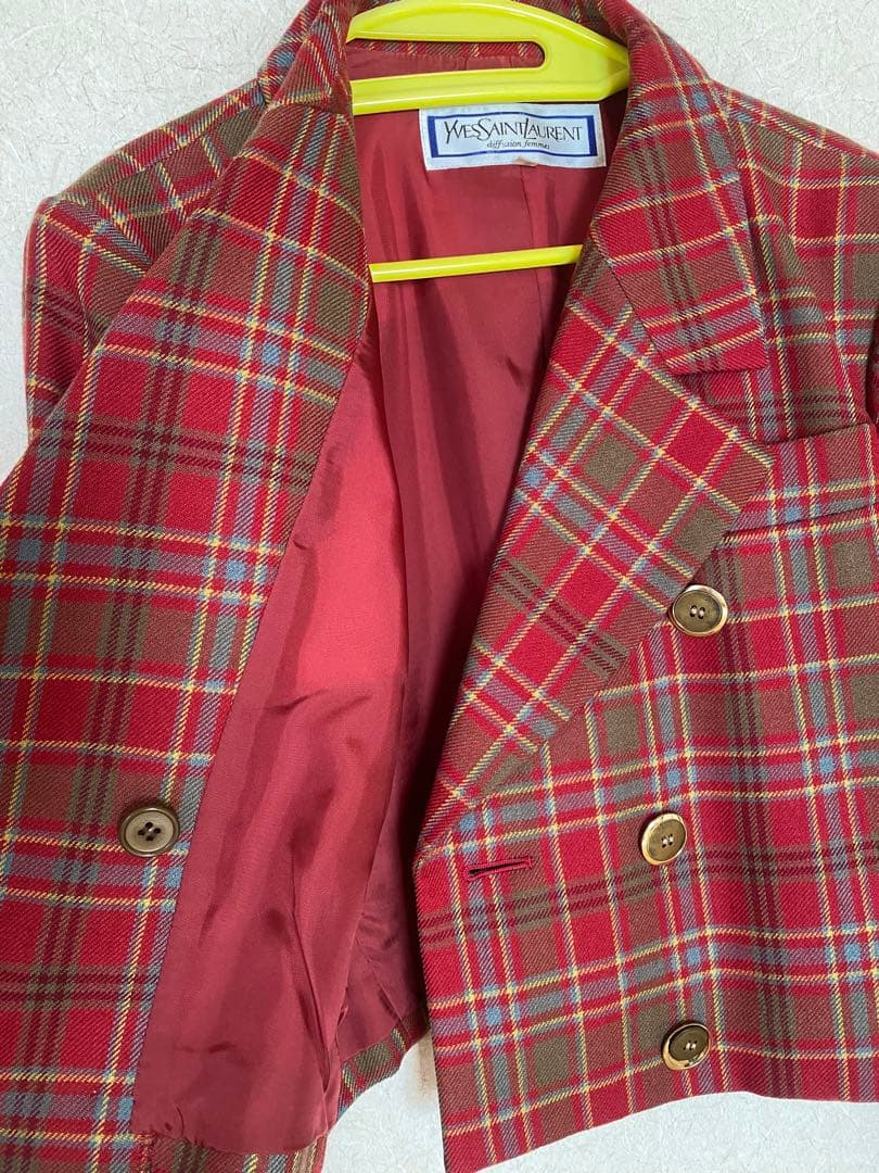 Yves Saint Laurent チェック柄ジャケット S