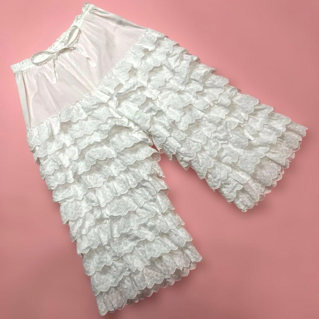 ピンクハウス 白 レース段々ドロワーズ