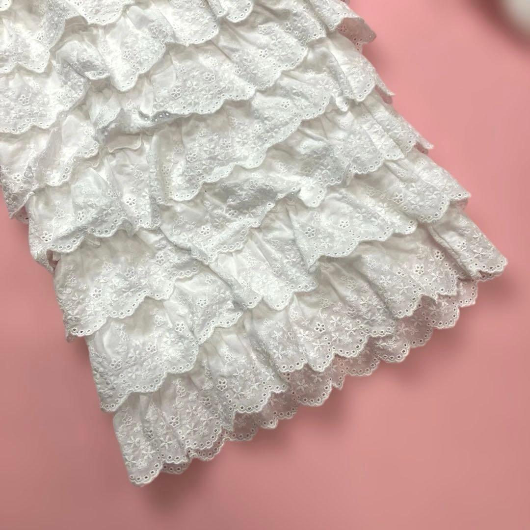 ピンクハウス 白 レース段々ドロワーズ