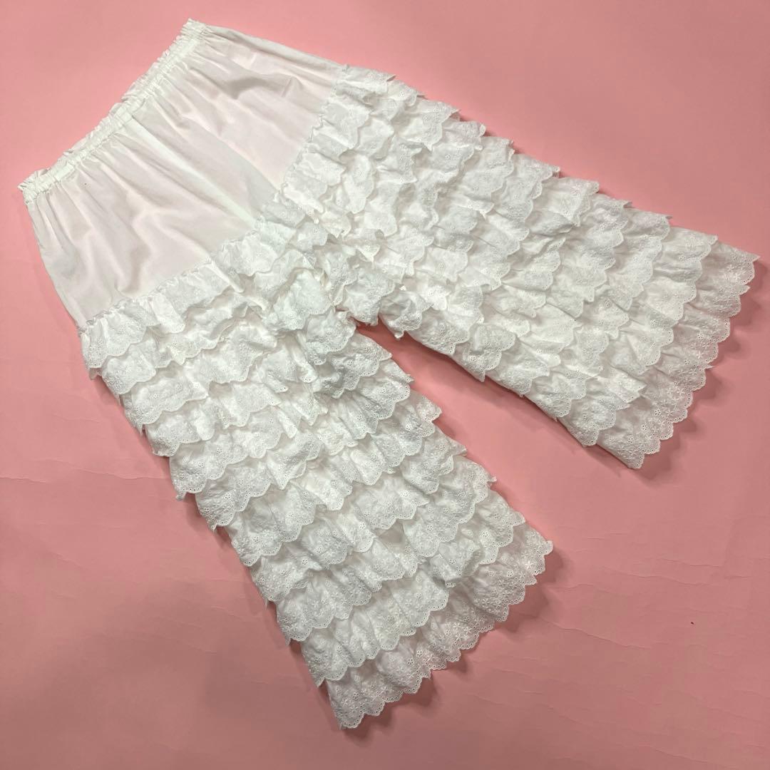 ピンクハウス 白 レース段々ドロワーズ