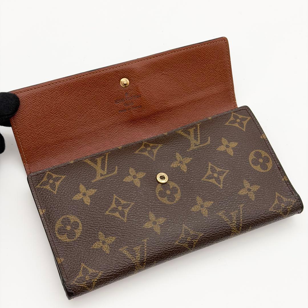 【良品】ルイヴィトン ポルトトレゾール インターナショナル モノグラム 財布 茶