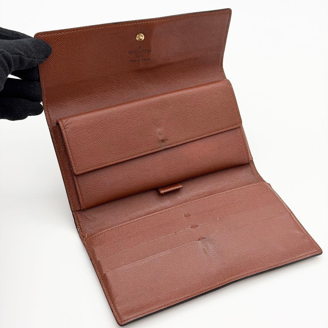 【良品】ルイヴィトン ポルトトレゾール インターナショナル モノグラム 財布 茶