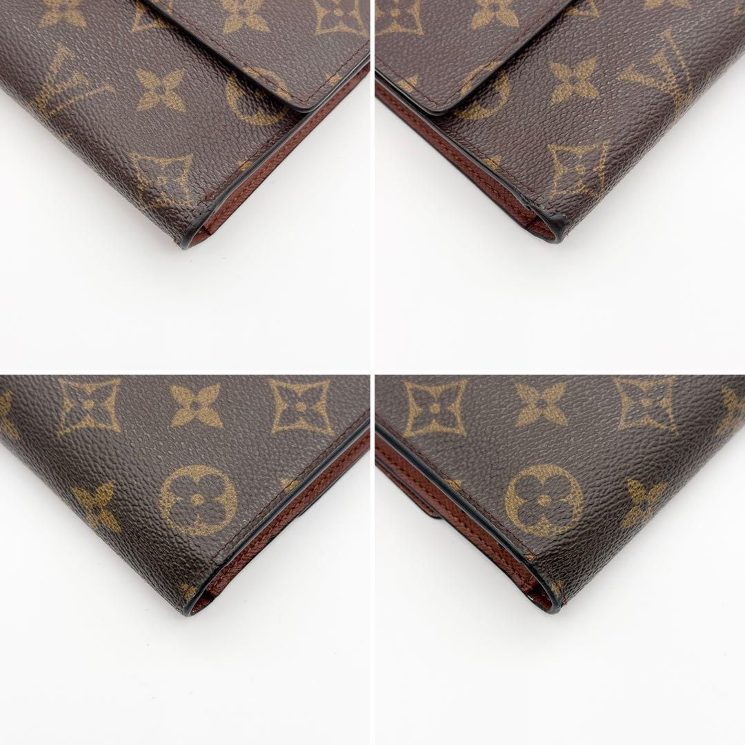 【良品】ルイヴィトン ポルトトレゾール インターナショナル モノグラム 財布 茶