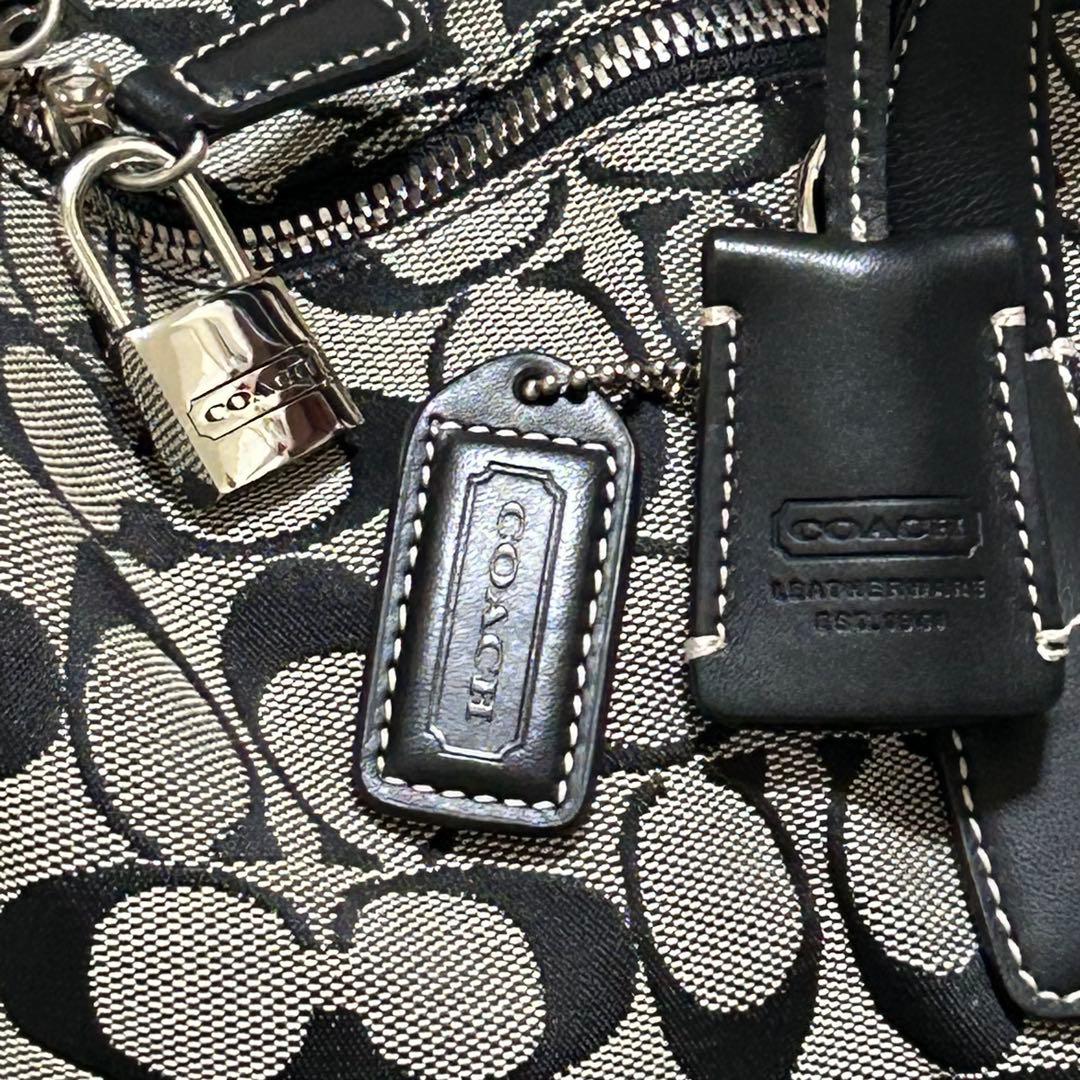 美品⭐️即日発送　COACH ボストンバッグ　レザー　シルバー南京錠付