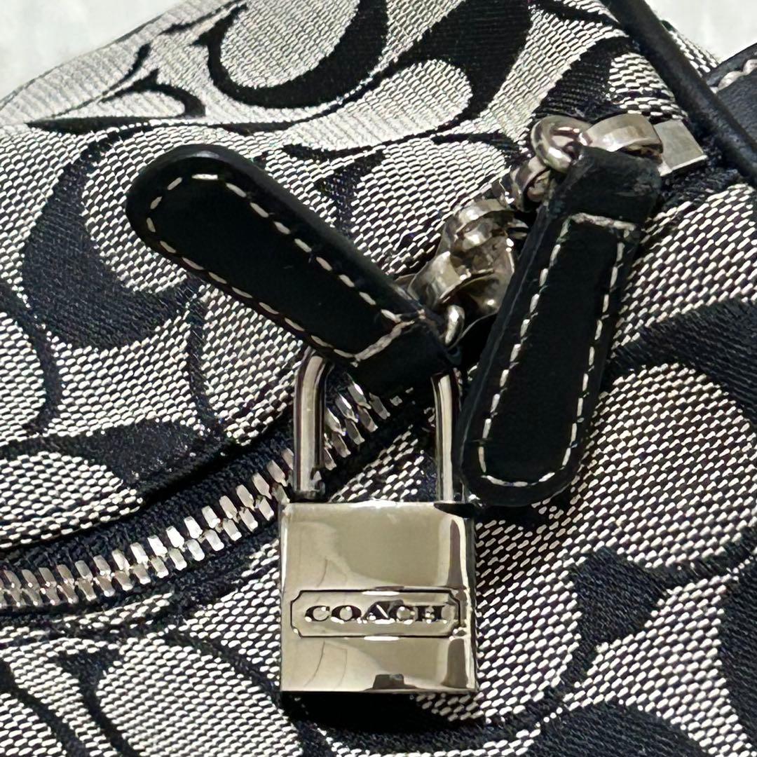 美品⭐️即日発送　COACH ボストンバッグ　レザー　シルバー南京錠付