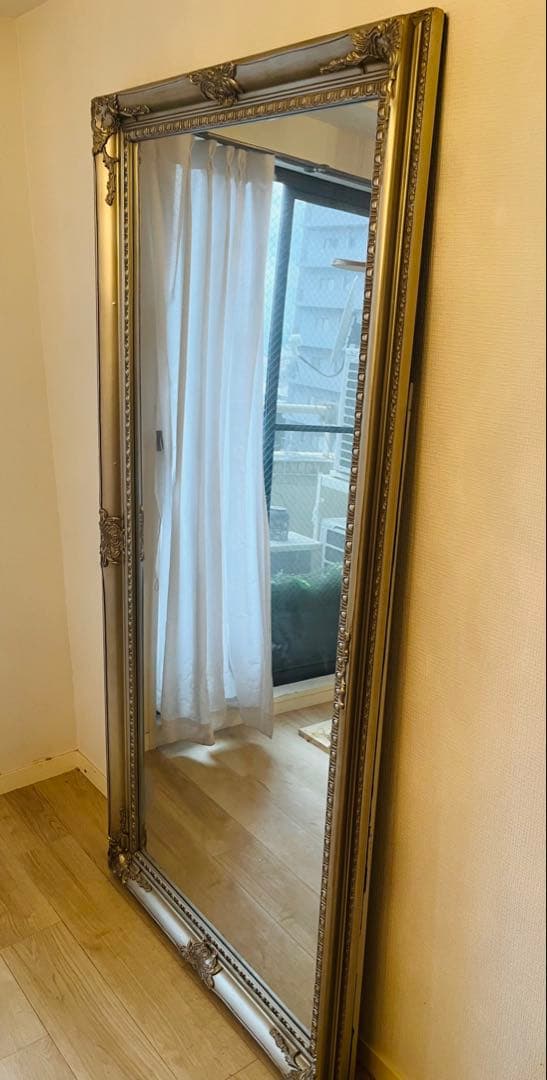 シャンパンゴールド アンティーク姿見 180x90cm 巨大
