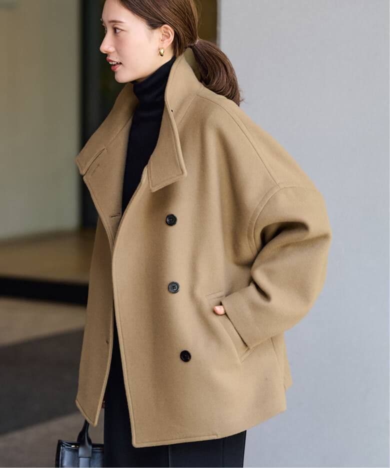 FRAMeWORKメルトンコクーンコート2【美品】キャメル36