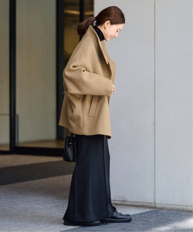 FRAMeWORKメルトンコクーンコート2【美品】キャメル36