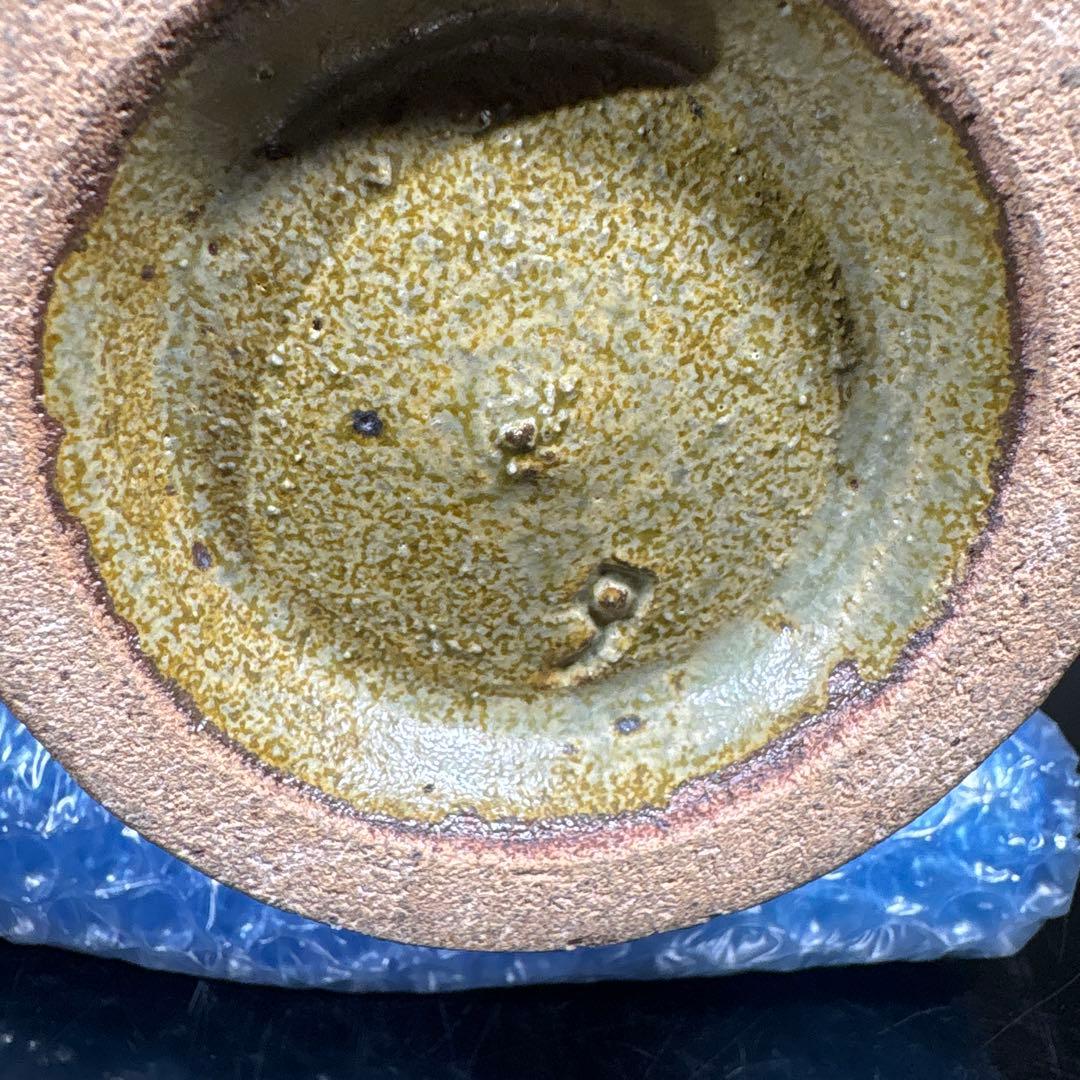 真作　人間国宝　島岡達三　地釉象嵌縄文壷　高さ約27センチ