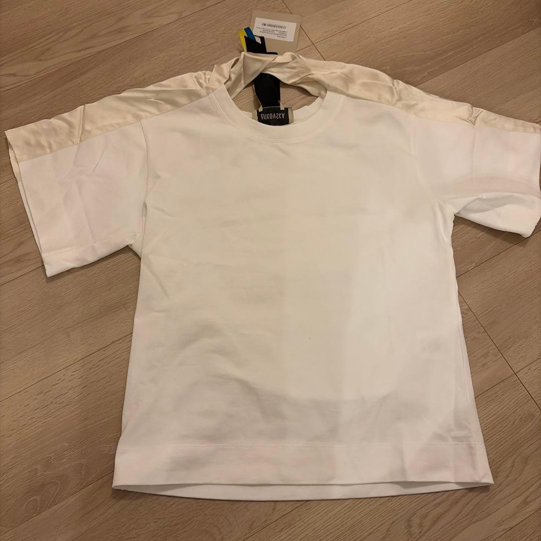 【新品未使用】リトコフスカ　ホワイト Tシャツ 異素材ショルダー