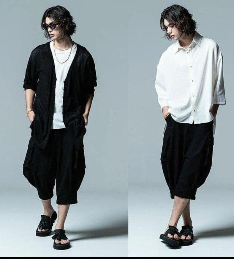 ！NDO様！！美品 23SS グラム クロップド サルエル カーゴ パンツ 黒