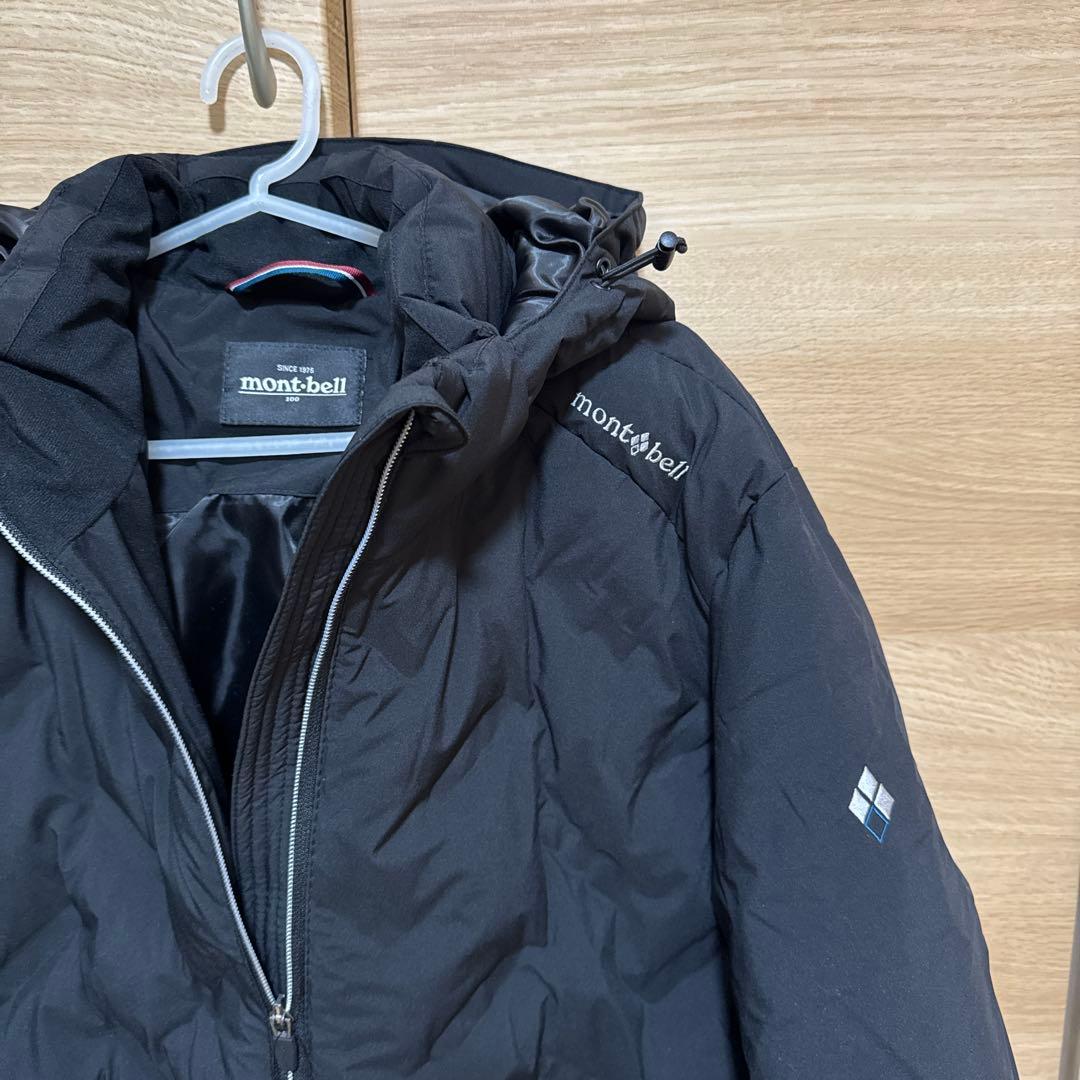 L ブラック系 モンベル ハイブリッドエコダウンジャケット フード取り外し可能