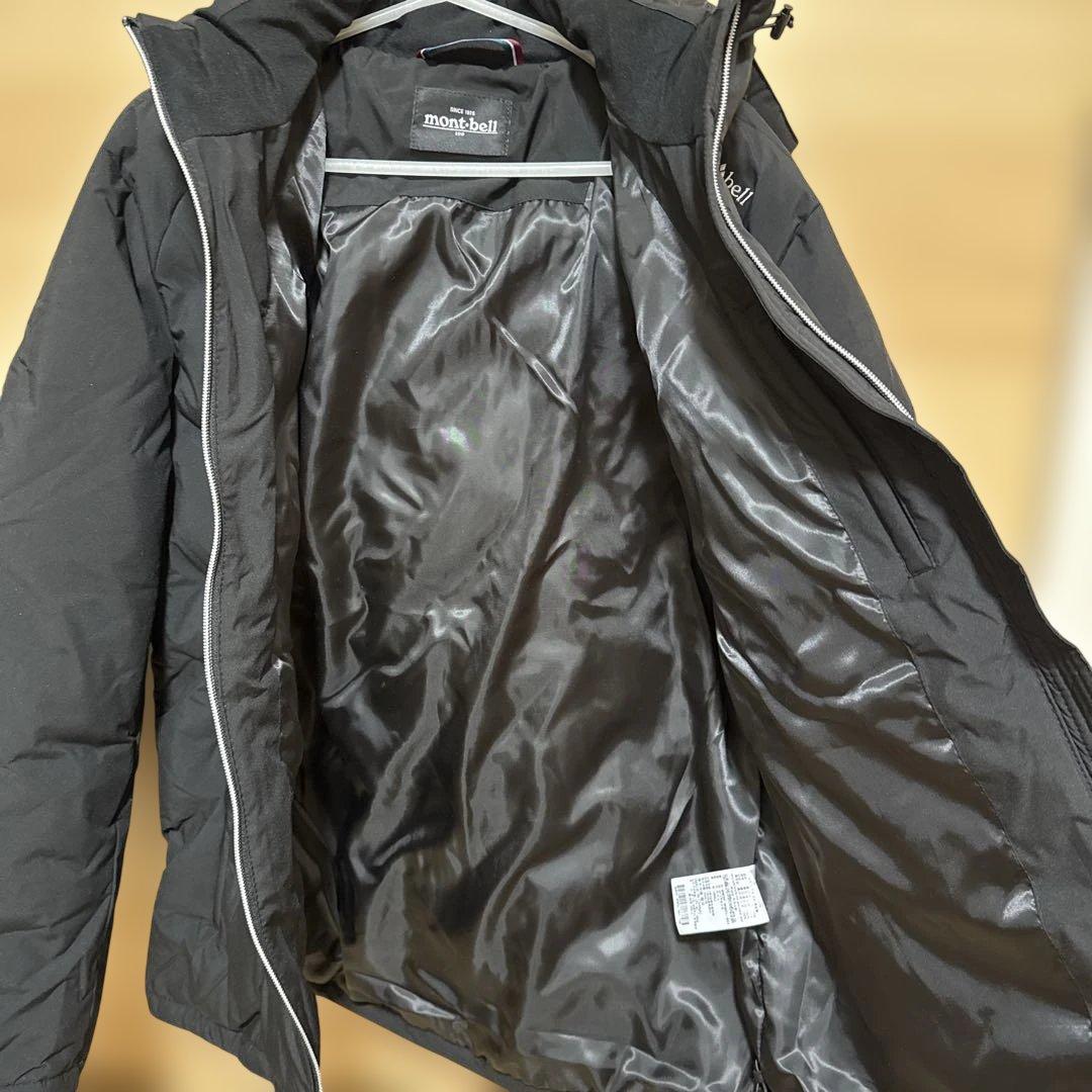 L ブラック系 モンベル ハイブリッドエコダウンジャケット フード取り外し可能