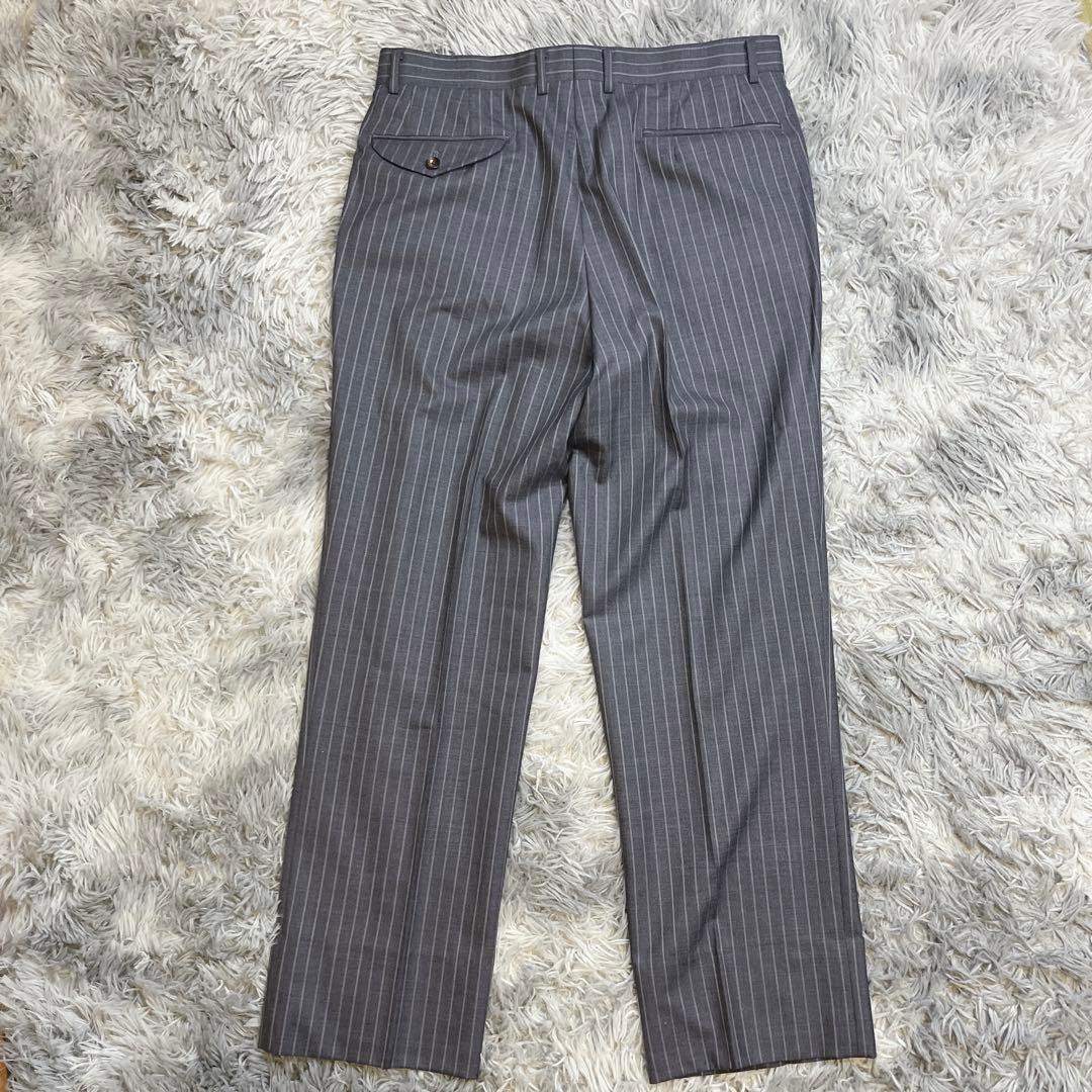 【ほぼ新品】バーバリー ロンドン ストライプ ビジネススーツ セット グレー Ｓ