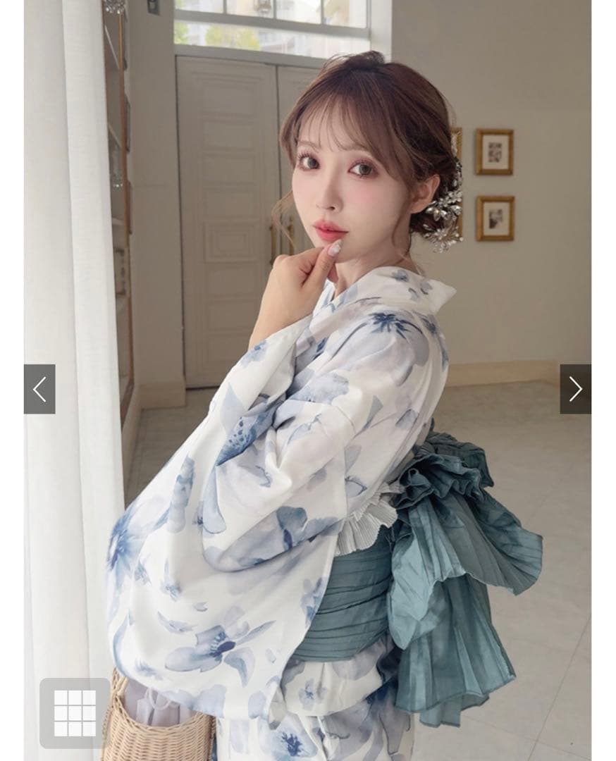 GRL 3点セット2Way水彩花柄浴衣セット[fy027] レギュラー　グレイル