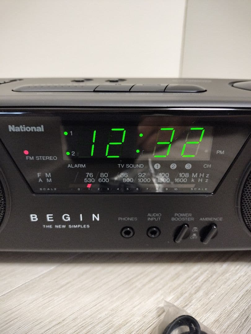 超美品 1988年製 ナショナル クロックラジオ BEGIN RC-X210